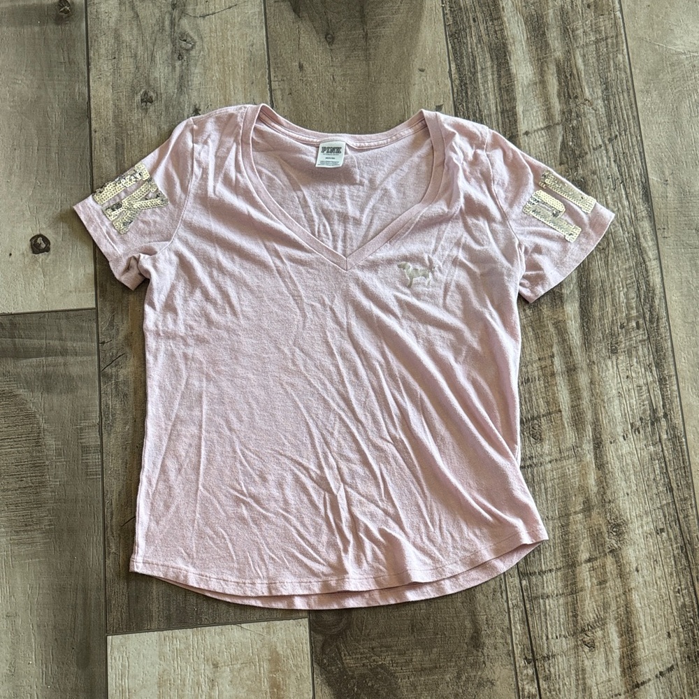 Vs pink y2k bling tshirt